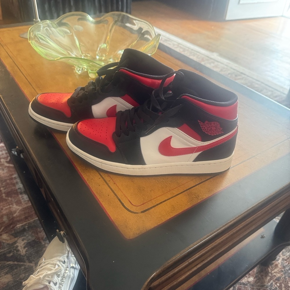 SOLD -Nike Air Jordan Red and Black High-Top Sneakers